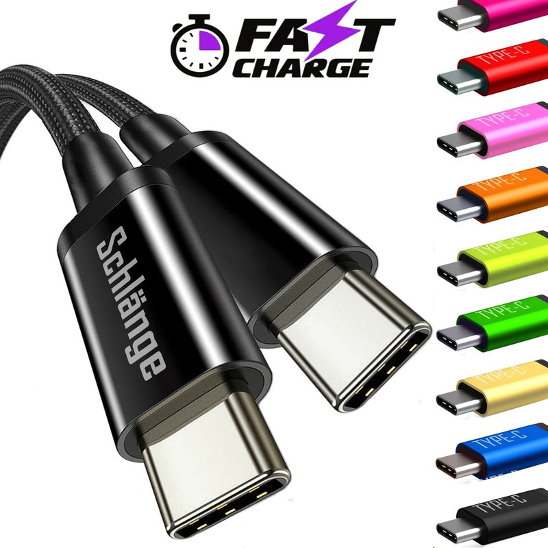 Nylon Braided (USB C to USB C) Type C Data cable FAST Charger Charging LOT
