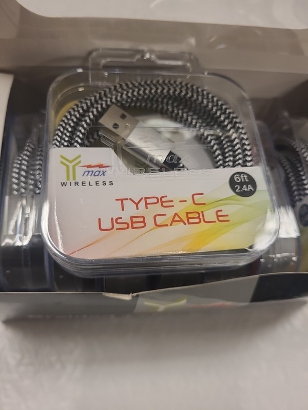 Lot of 10 Type-C USB Braided Cable - 6 foot New In Package gallery
