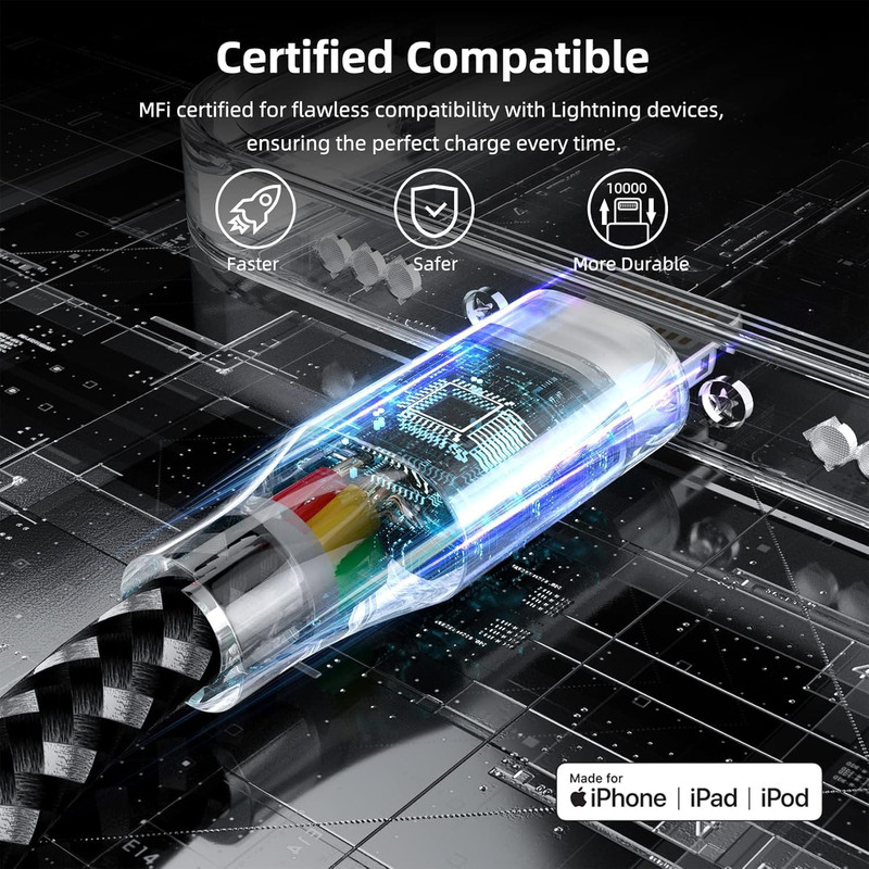 Fast Charger Cable Heavy Duty For iPhone 13 12 11 X XR 8 Charging Cord wholesale gallery