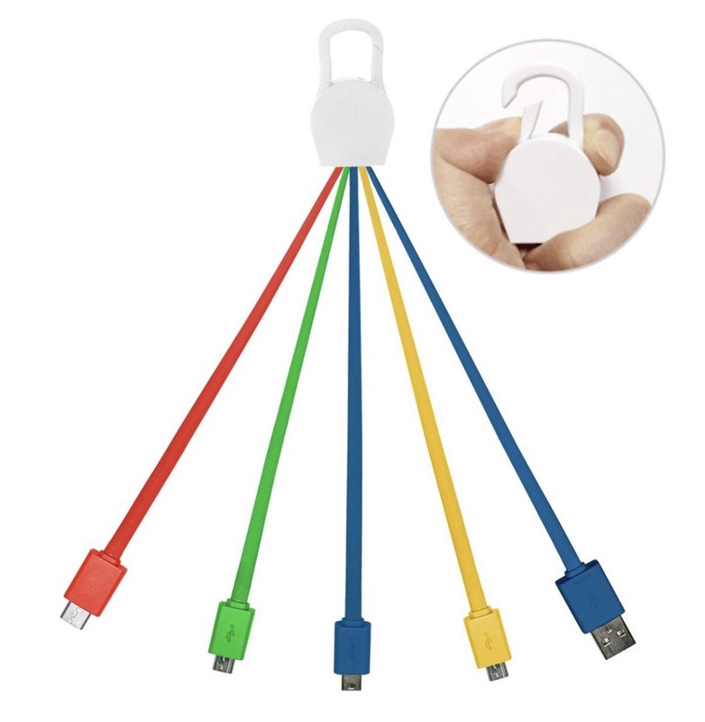 5in1 iPhone Android Samsung Charger Cord Type C Charging Sync Multi Fun Colors