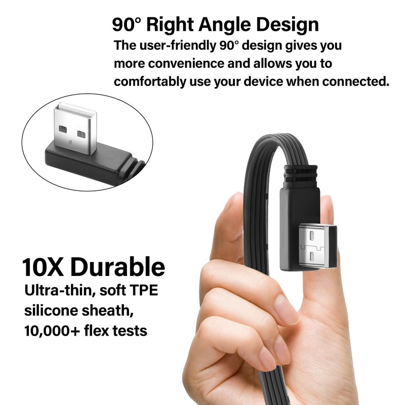 1.64 FT Right Angle USB 2.0 Y-Splitter Cable 1 Male to 2 Female Adapter gallery