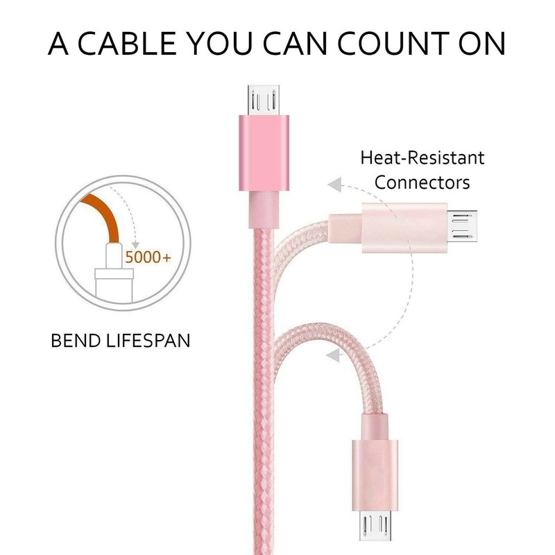 Short Micro USB to USB Fast Charger Cable Cords, High Speed Data and Charging... gallery