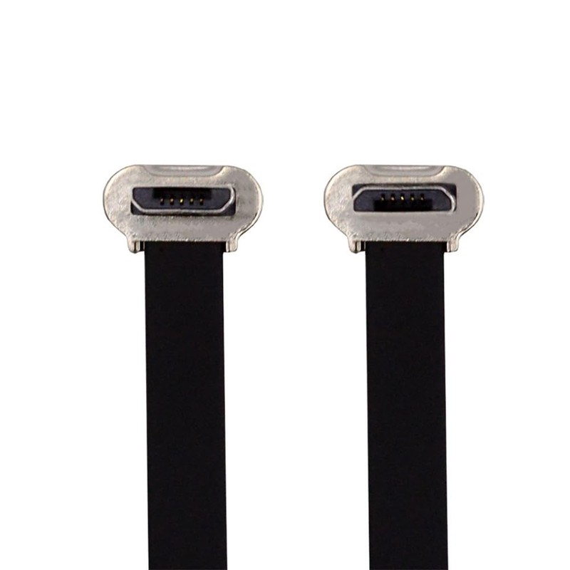 Micro USB Cable 90 Degree Male to Male 5 Pin Ultra Slim Flat Data 16cm