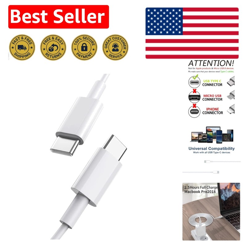 2-Pack 3.3FT USB C to USB C Cable – Fast Charging and High-Speed Data Transfer