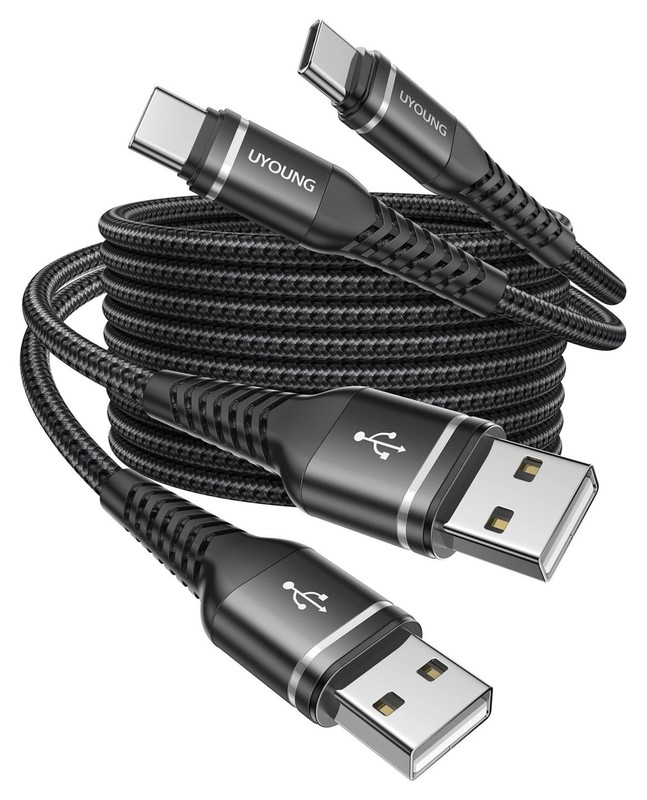 USB A to USB C Cable 60W Fast Charging 10FT, 2Pack USB to USBC Cable for CarP…