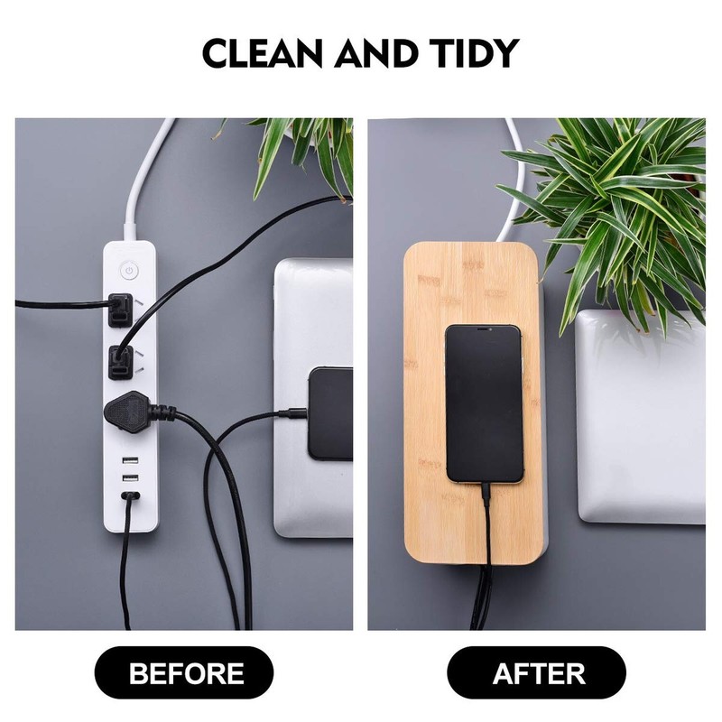 2 Pack Large Cable Management Box – Wooden Style Cord Organizer and Cover gallery