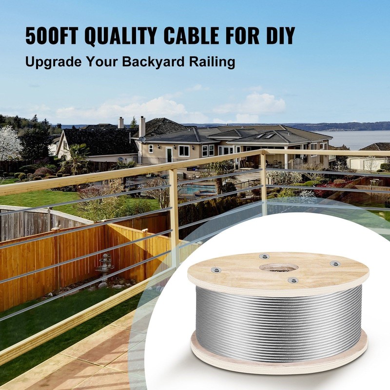 316 Stainless Steel Wire Rope 500ft Length, Steel Wire Cable 3/ 16 Inch, Steel gallery