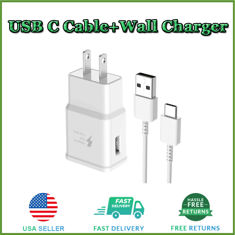 Universal Wall Charger Plug+USB Type C Charging Cable For Samsung Google Huawei