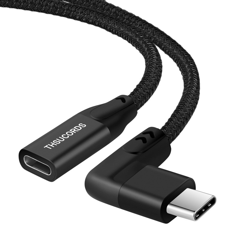 100W USB C Extension Cable 1.6FT 20Gbps 90 Degree Right Angle 3.2 2 PCS gallery