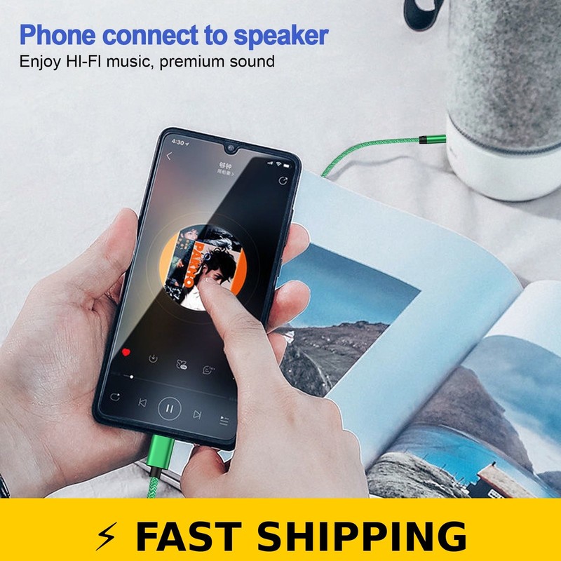 AbcPow Aux to USB C Audio Adapter Cable 3.5mm for Android & Cars gallery