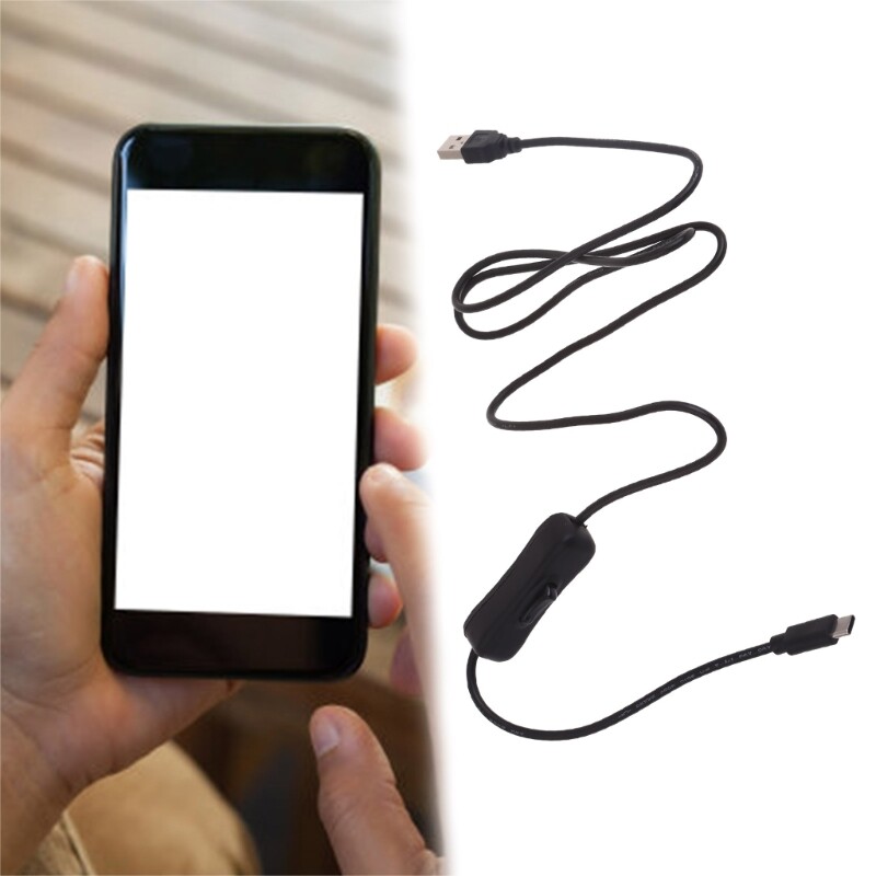 USB Type C With ON/OFF Switches Power Button 118cm Charging Extension Cable gallery