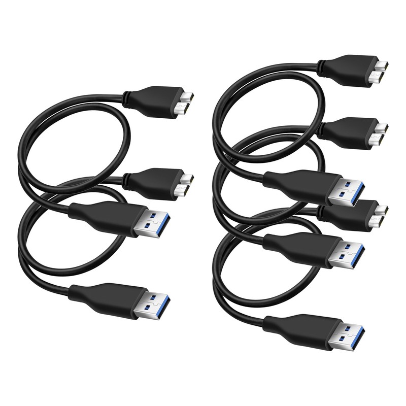 SaiTech IT 5 Pack USB 3.0 Cable A to Micro B Cable 45cm Black
