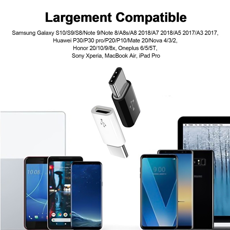 5 Pack V8 to Type-C Adapter Plug Micro USB to USB C Converter for Phone Charging gallery