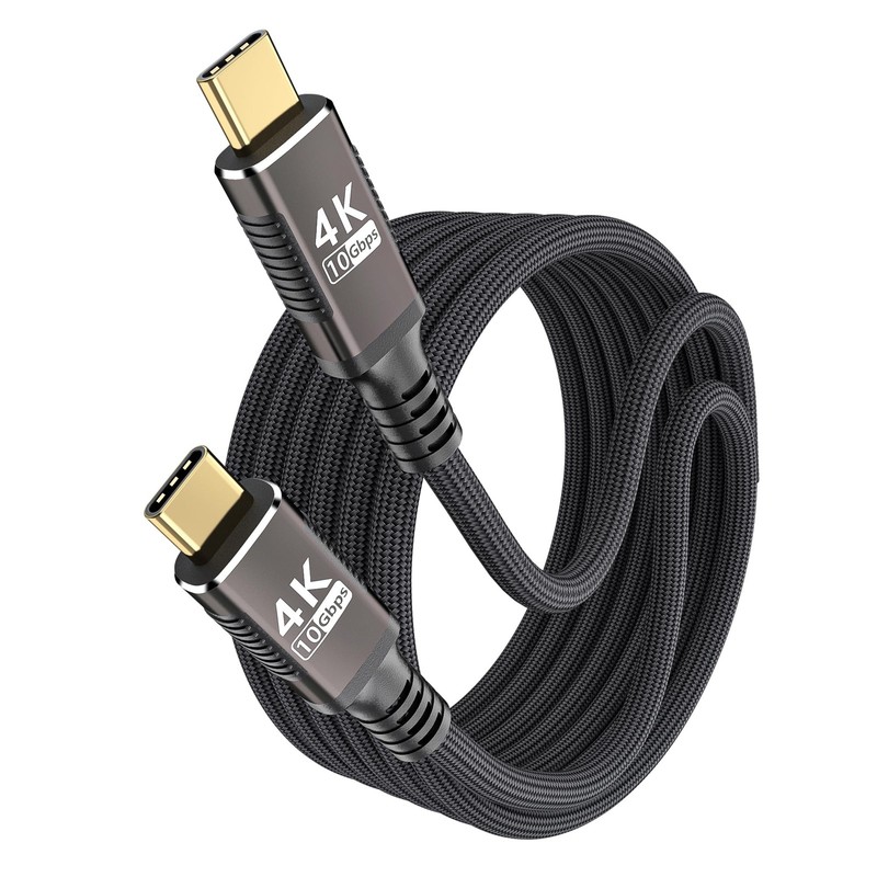 Long USB C To C Cable 10FT For Thunderbolt 3 10Gbps 4K@60Hz/2K@120Hz 100W