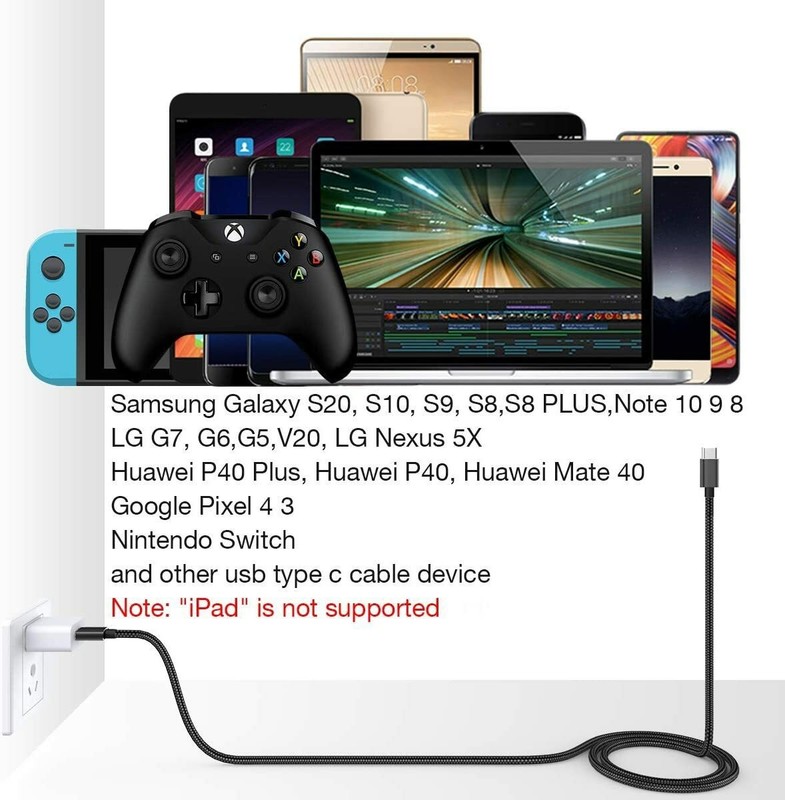 USB-A to USB C Type-C Fast Charging Data SYNC Charger Cable Cord 3/6/10FT lot gallery
