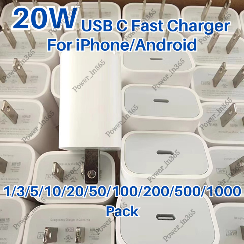For iPhone iPad Android USB-C Type C Block 20W Power Adapter PD Fast Charger Lot