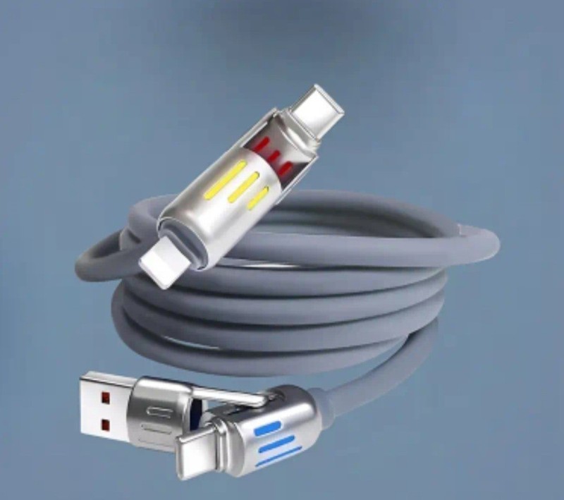 Grey 4-in-1 USB Charging Cable,240W Multi USB C Fast Charging Cable