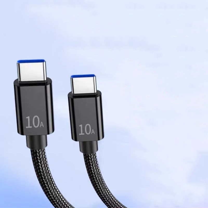120W C to C Braided Cable Phone Fast Lead Charger Black Wire PD 10A gallery