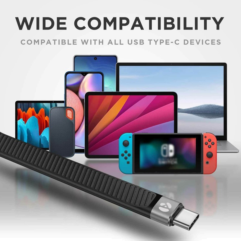 Afterplug Short USB-C to USB C Cable [0.5 ft 6 inch], 100W 5A 10Gbps gallery