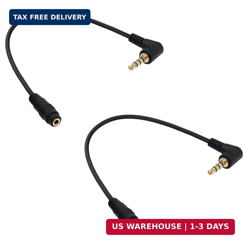 3.5mm Headphone Audio Cable Adapter 3.5mm TRRS 4 Pole Male Right Angle to 3 Pole