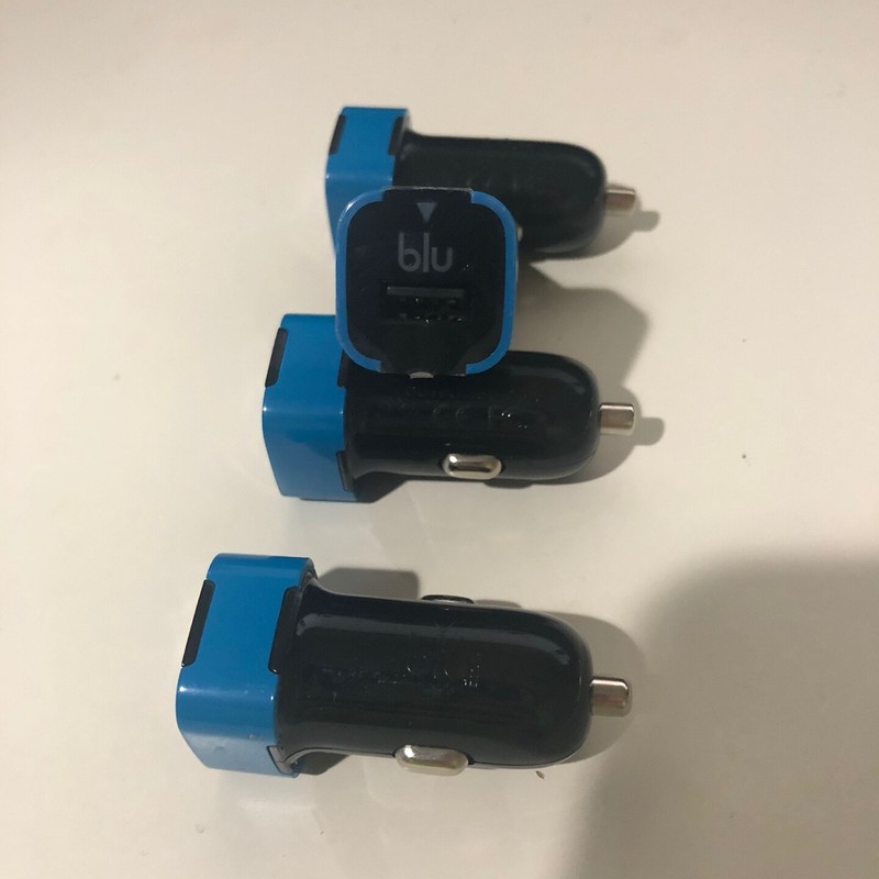 Blu Car USB Charger Cell Phone Accessories Cables Adapters x4 NEW