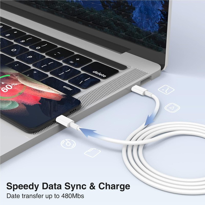 3-Pack 6.6FT 60W USB to USB Cable, to Cable,Fast Charging Cable for iPhone 17... gallery