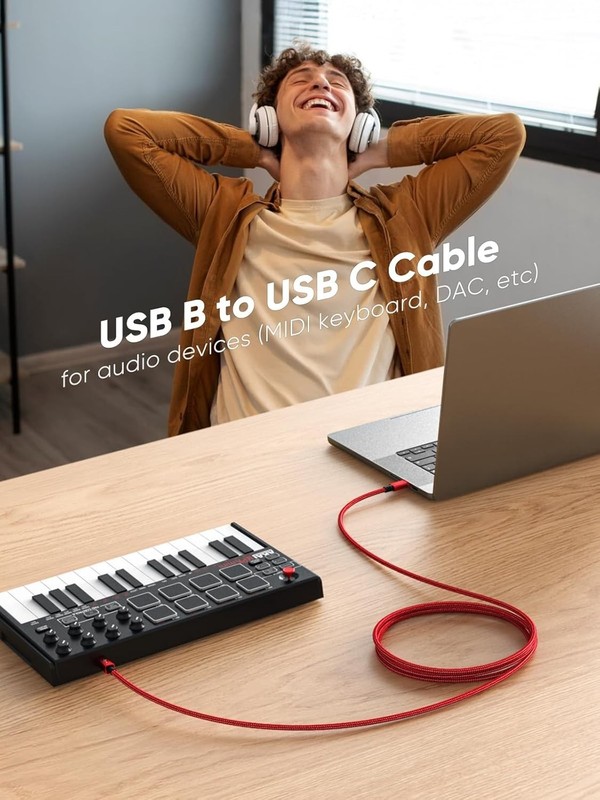 Compatible USB C to USB B 2.0 Cable for Mac, Yamaha, DJ Controllers gallery