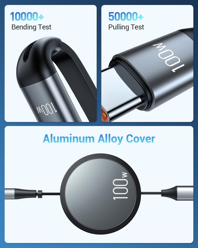 100W Multi Charging Cable, 6-in-1 Retractable USB C/A Cable, 5A Fast Charger ... gallery