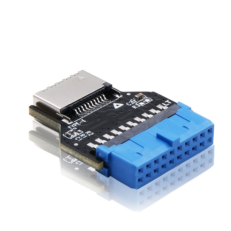 USB 3.0 Internal 19-Pin to USB 3.1/3.2 Type-C 20-Pin A-Key Front Adapter