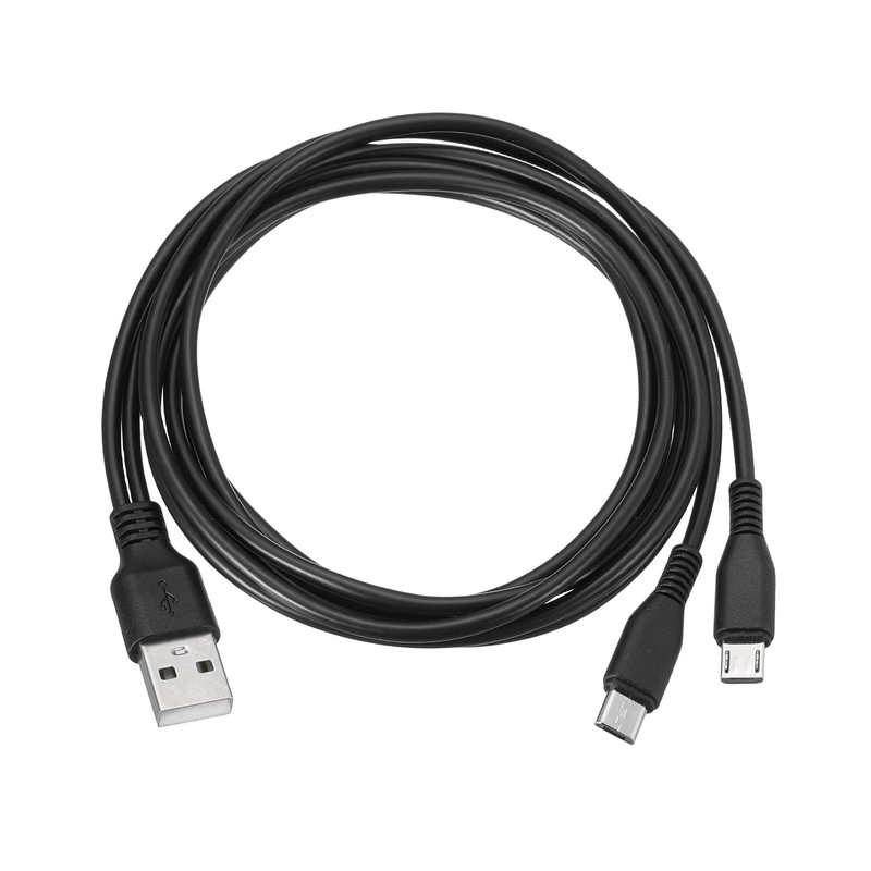 Multi USB A to 2 Micro USB 2 in 1 Splitter 40 Inch, Black
