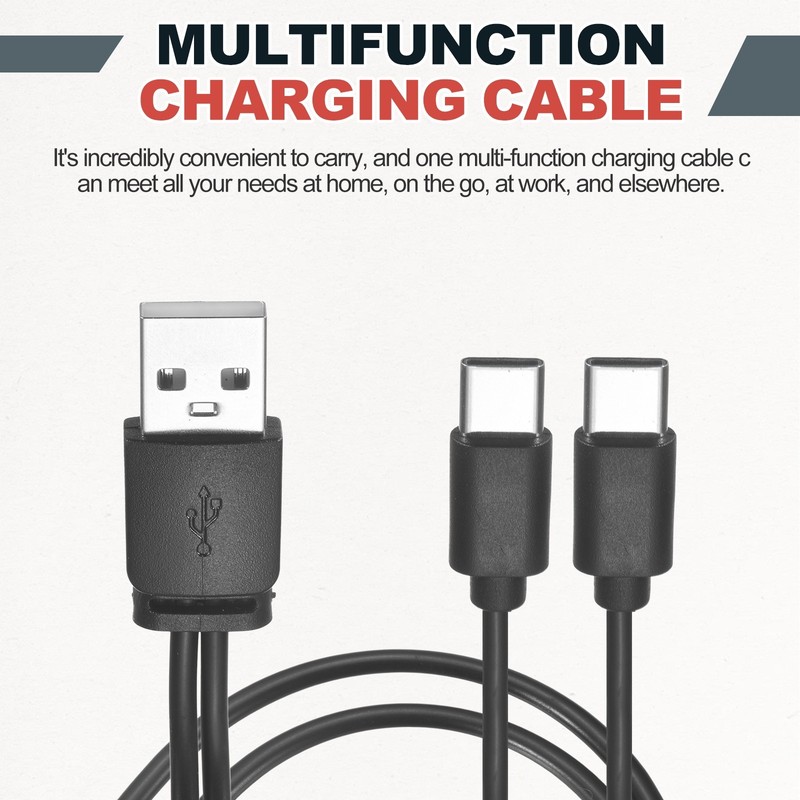 1 Pcs Multi USB A to 2 USB Type C 2 in 1 Splitter 12 Inch, Black gallery