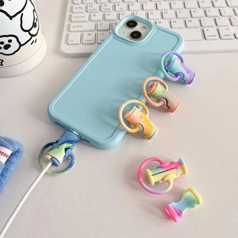 Mini 2 in 1 Data Cable Protector Cover,Cute Cable Winder Protection Tool OY gallery