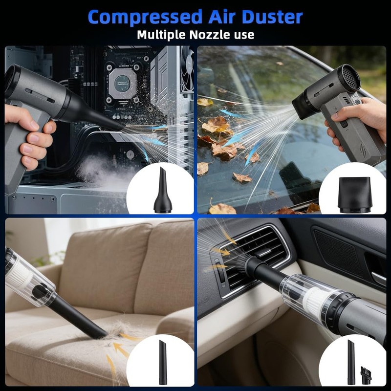 ODISTAR Compressed Air Duster - 130000 RPM Super Power Electric Air Duster, R... gallery