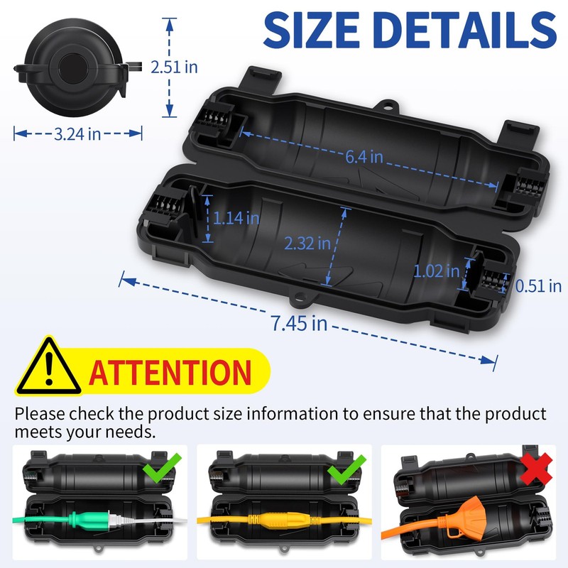 Cismorvex 2 Pack Outdoor Extension Cord Safety Cover with 2 Pack, Black gallery