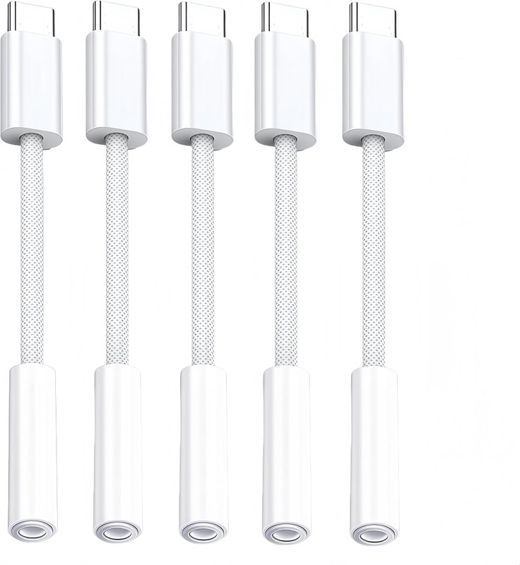 5 Pack USB C to Headphone Jack Adapter,USB c to 1/8 inch Audio Adapter Compatibl