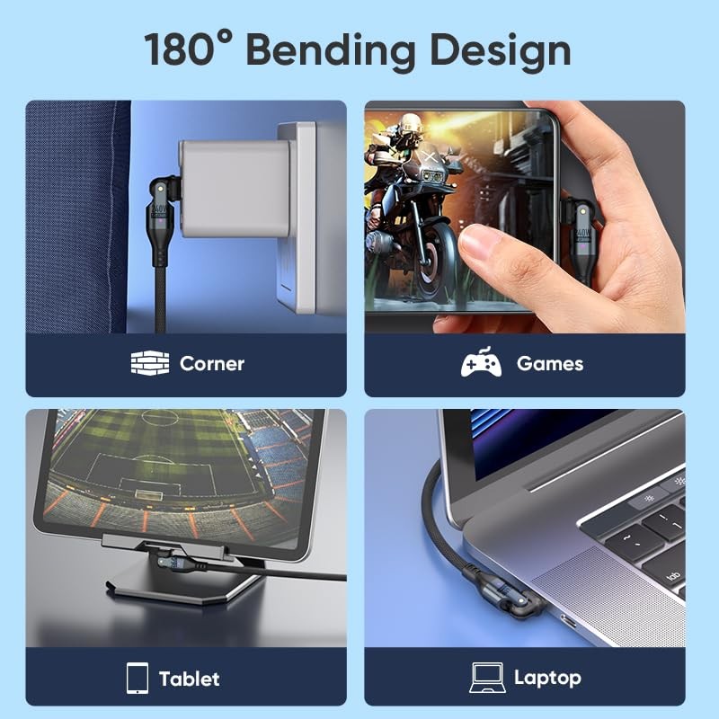 USB Cable Type C to C 180° Rotation PD 240W USB2.0 480MBPS & Data Transfer Ca... gallery