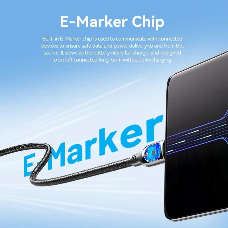 Vention USB Type-C to Type-C Cable Data Transfer 480Mbps PD100W With LED Display gallery