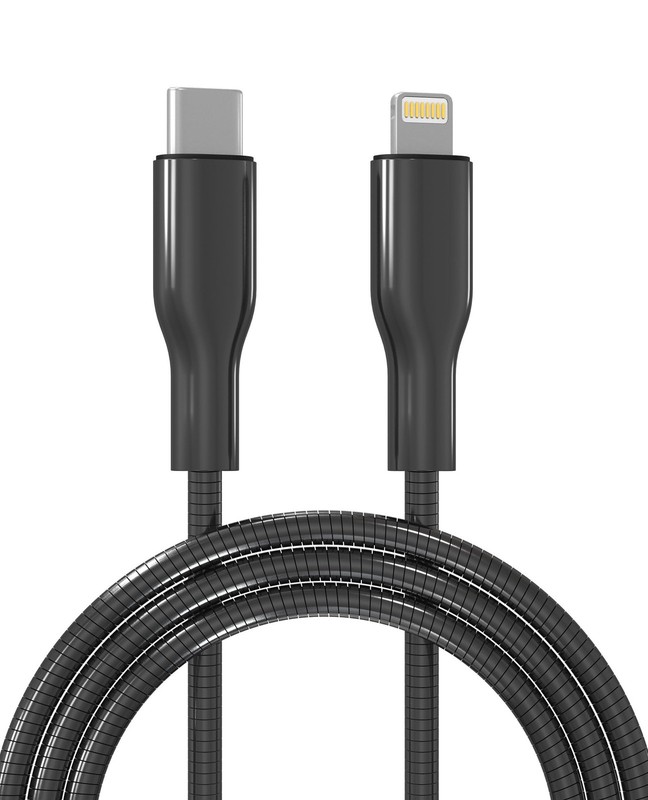 6FT Chew Proof iPhone Charger Cord - MFi Certified Metal Braided USB to Light...