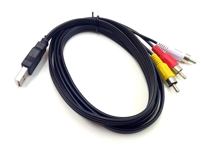 5ft USB to 3RCA Cable - Haokiang AV Adapter for Seamless Media Viewing gallery