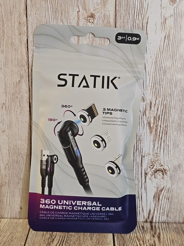 Statik 360 Rotating Magnetic Charging Cable – Magnetic USB C Charging Cable 3…
