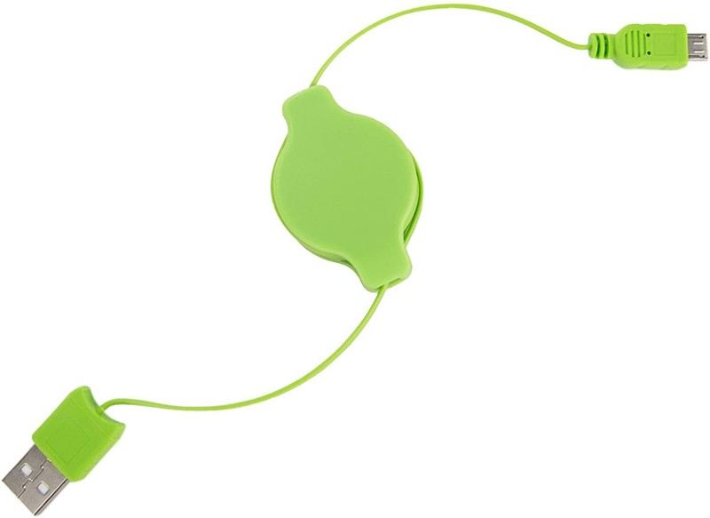 3.2' Micro USB Retractable Charge & Sync Cable, Lime Green & Robin egg blue