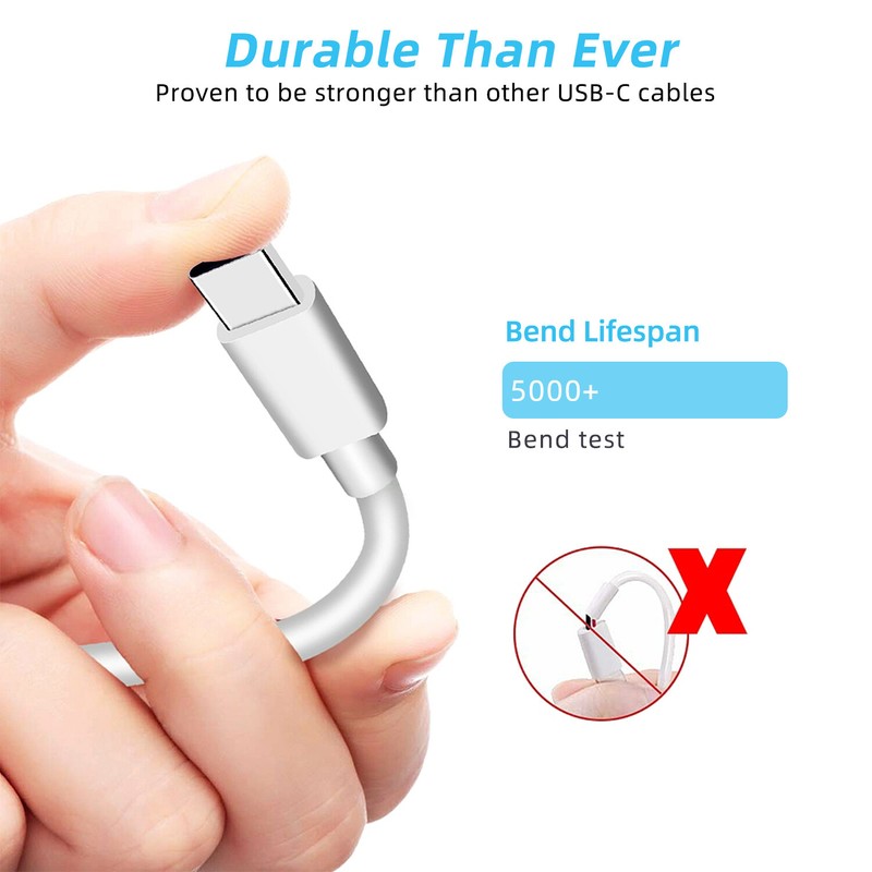 Paiegn Original 8 Pack USB C Type C Cable Fast Charging 3FT For Iphone15 Android gallery