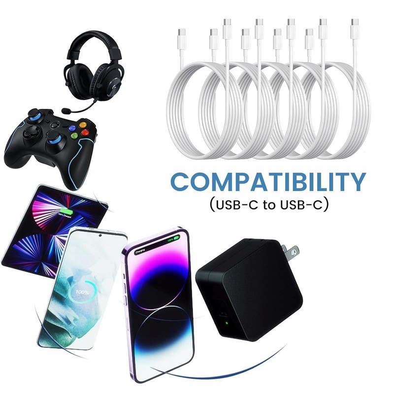 30-Pack USB C to C 48W Charger Cable - Bulk USB-C to Type C Multipack White F... gallery