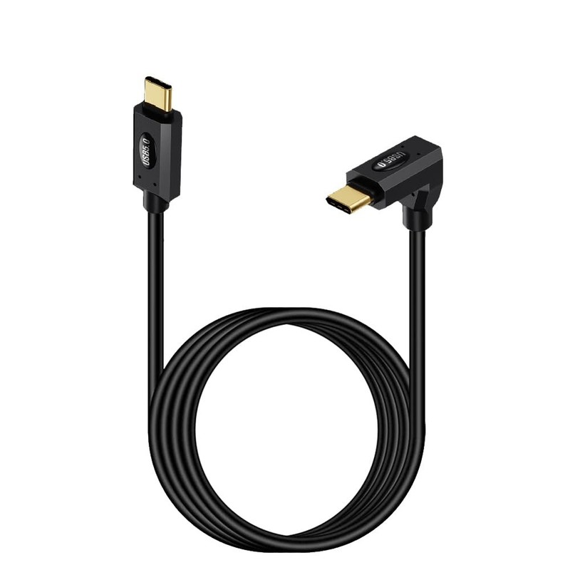 3.3 Ft USB 5.0 Type C Cable 80Gbps 240W Straight To Up Down Angle Male