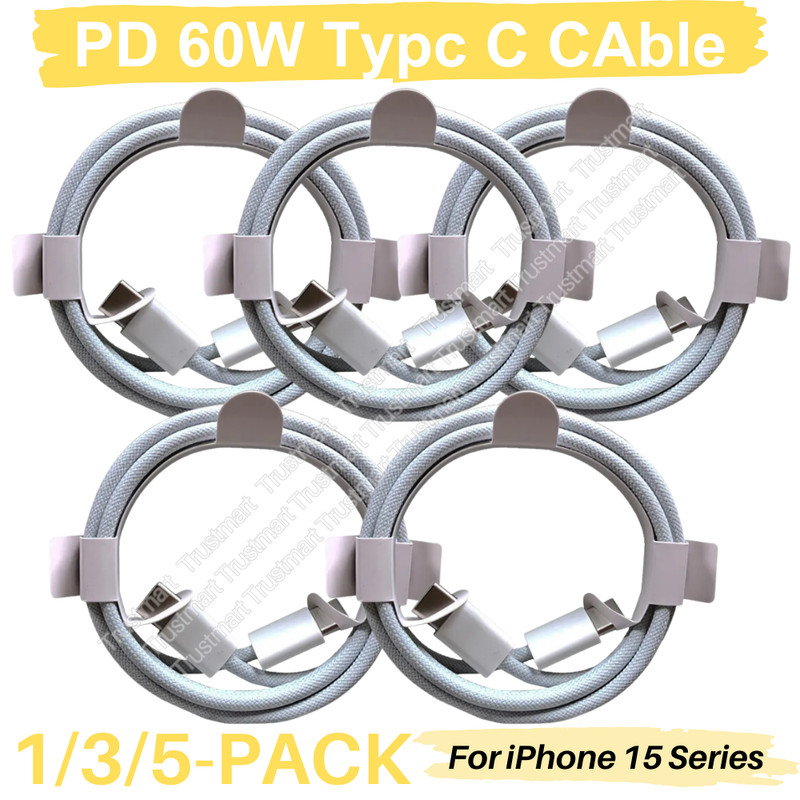 For Samsung iPhone 15 Pro Max 60W USB-C to USB C Cable Fast Charger PD Cord Lot