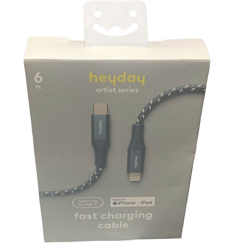 USB‑C to 8‑Pin Cable 6ft Fast Charging iPhone iPad heyday Artist Series