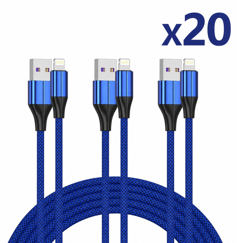 FEEL2NICE [MFi Certified Lightning Cable,3 Pack 3 Ft iPhone Cable-Lot of 20