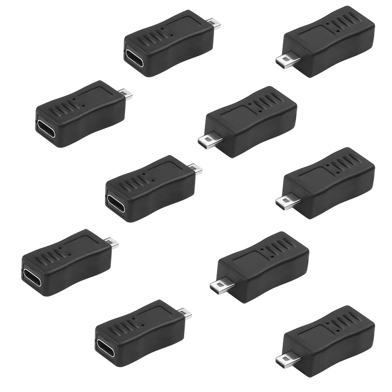 10pcs Mini USB 8 Pin Male to C Female Convertor Adapter Charge Data Sync Camera