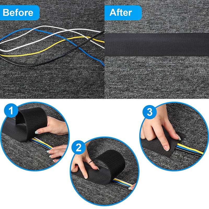 WILLBOND 1 Pcs 24 Feet in Length Black Cable Floor 24.6 Length, gallery