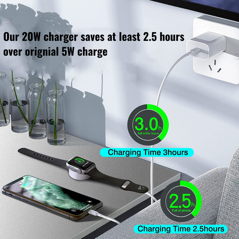 Magnetic USB-C Fast Charger Adapter Cable For Apple Watch iPhone 14 13 12 11 gallery